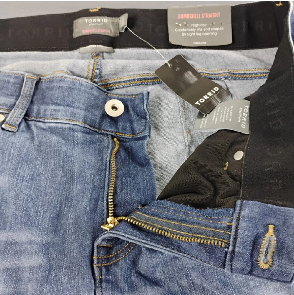 Torrid Feel The Fit Bombshell Straight Jeans Womens 20R  Premium Strech NEW $95 - Picture 3 of 16